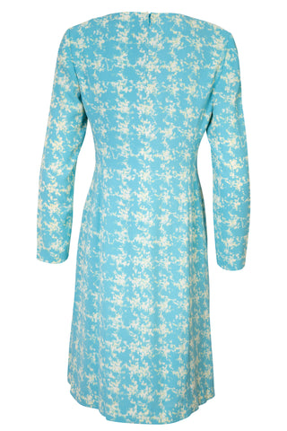 Vintage Blue Printed Dress Dresses Oscar de la Renta   