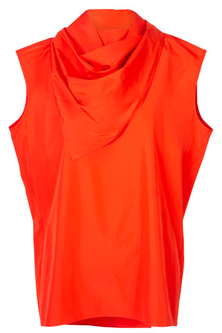 Italian Sporty Nylon Sleeveless Cocoon Top in Red | (est. retail $355)
