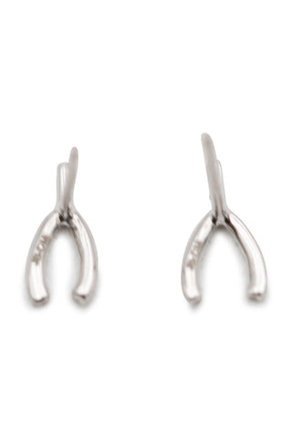 White Gold Diamond Mini Wishbone Studs | (est. retail $1,550)