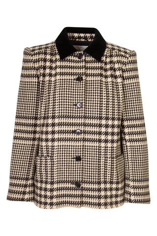 Vintage Miss V Houndstooth Plaid Wool Jacket