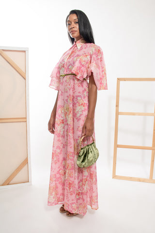 Pink 'Fedora' Saskia-print Shirt Dress | new with tags