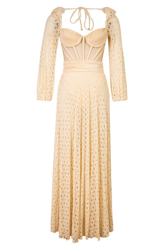 Monstera Crochet Bustier Dress in Sand | (est. retail $875) new with tags