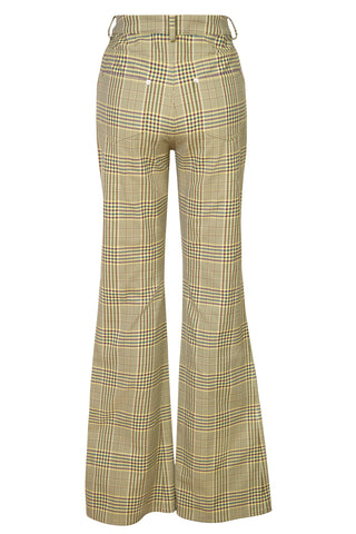 Green Plaid Five Pocket Flare Pants | (est. retail $1,108) Pants Adeam   