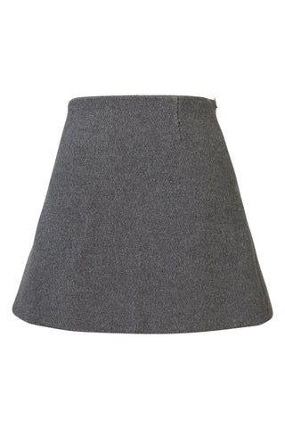 Chevron Pattern Wool Mini Skirt