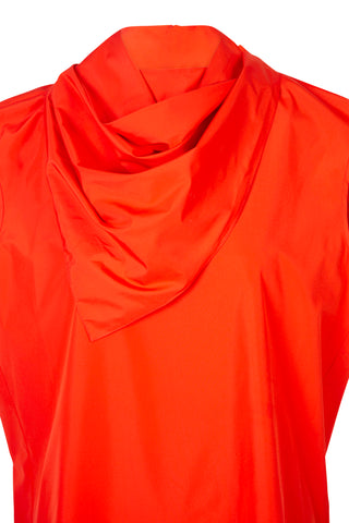 Italian Sporty Nylon Sleeveless Cocoon Top in Red | (est. retail $355) Shirts & Tops Tibi   