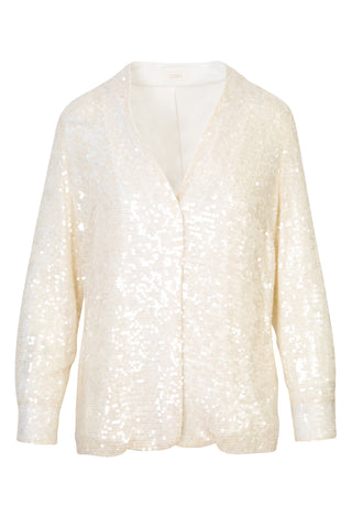 Sequined Embellished V-neck Blouse | (est. retail $1,050) Shirts & Tops LaPointe   