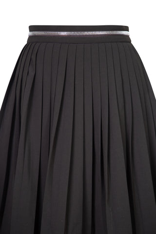 Zipper Detail Pleated Mini Skirt