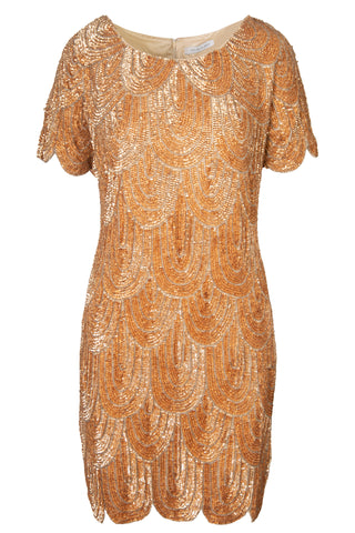 Embroidered Sequin Scalloped Mini Dress Dresses Rachel Gilbert   