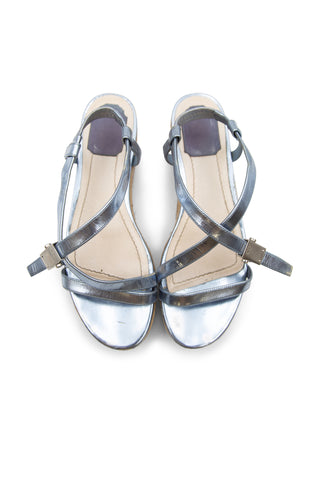 Metallic Blue Platform Sandals Sandals Christian Dior   