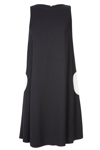 Circle Pocket Ponte-Knit Shift Dress | (est. retail $595) Dresses Lisa Perry   