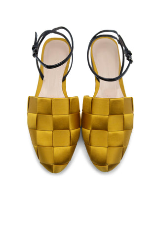 Basket Weave Yellow Sandals