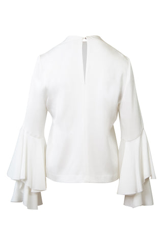 Flare-Sleeve Crepe Blouse | new with tags