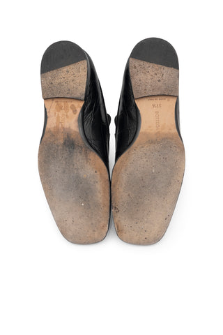 Croc-Effect Black Loafers | (est. retail $1,050)