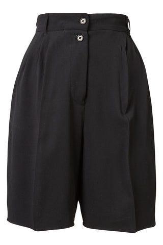 Crepe Pleated Bermuda Shorts