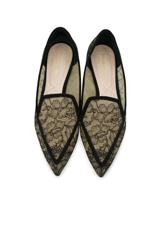 Lace Pointed Toe Flats