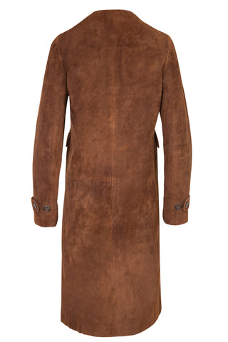 Purple Label Brown Suede Double-Breasted Coat Coats Ralph Lauren   