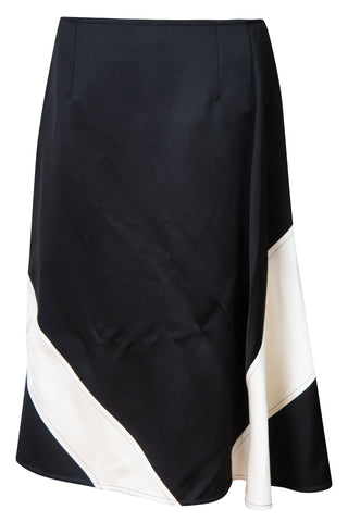 Silk Contrast Knee-Length Skirt