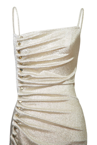 Gold Side Buttoned Midi Dress | (est. retail $1,250) Dresses Paco Rabanne   