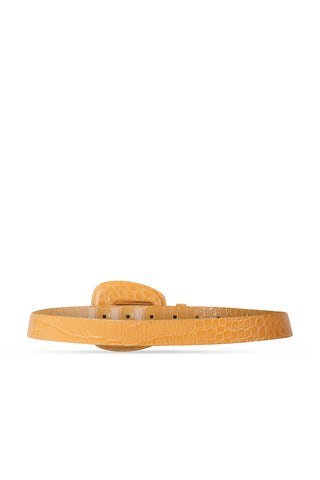 Yellow Croc Effect Buckle Belt