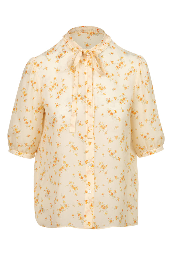 Silk Georgette Blouse with Bow | (est. retail $1,500)