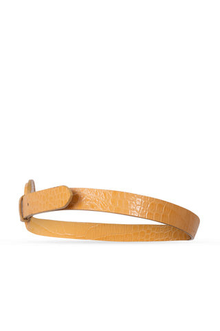 Yellow Croc Effect Buckle Belt