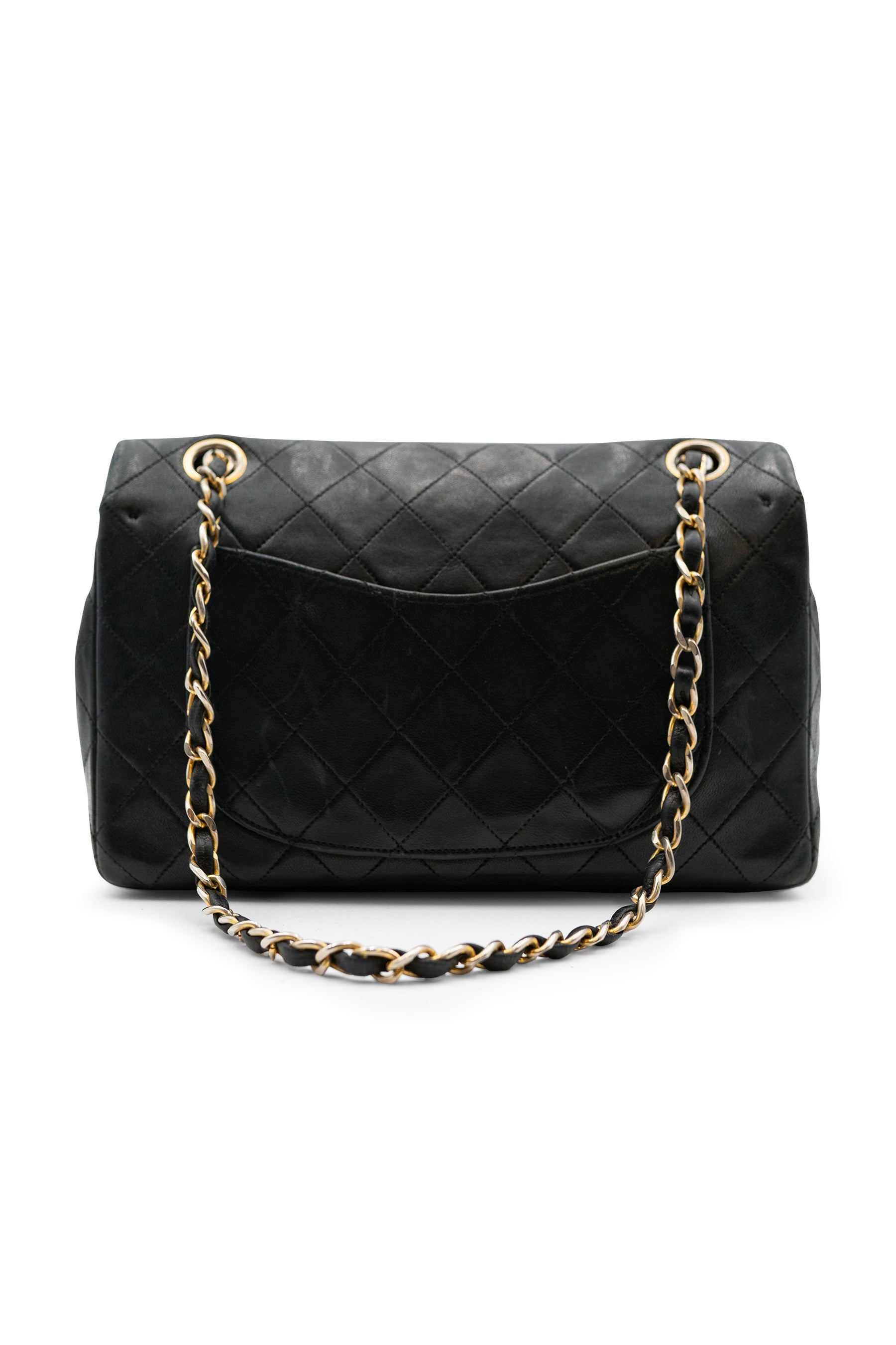 CHANEL Quilted Leather Small Double Flap Bag Black