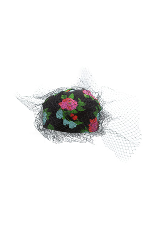 Noel Stewart Floral Pillbox Hat (est. retail $959) Hats Erdem   