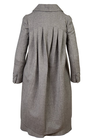 Micro-houndstooth Wool Tie-back Dress | FW '17 Coats Rochas   