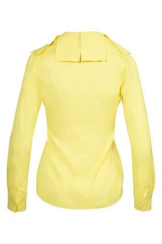 Ruffle Button Up Blouse in Yellow | (est. retail $1,120)