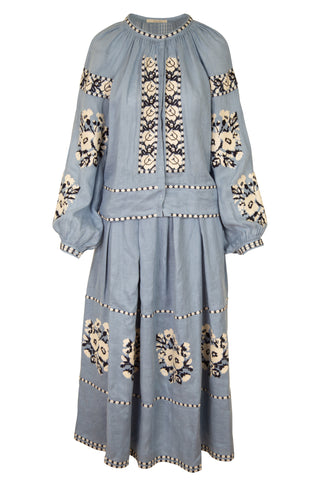 Kristinka Floral Embroidered Linen Blouse | (est. retail $1,429)
