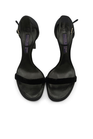 Purple Label Black Leather Strappy Sandal Sandals Ralph Lauren   
