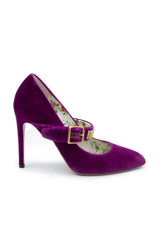 Mila Velvet Heels in Purple
