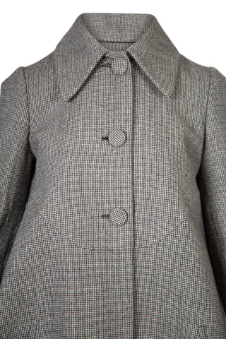 Micro-houndstooth Wool Pleated Back Coat | FW '17 Coats Rochas   