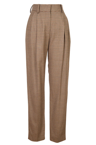 Kaos Everyday Houndstooth Wool Pleated High Rise Pant | (est. retail $454)