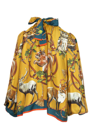 Squirrel Printed Blouse | FW '14 Collection | new with tags (est. retail $1,195) Shirts & Tops Dolce & Gabbana   