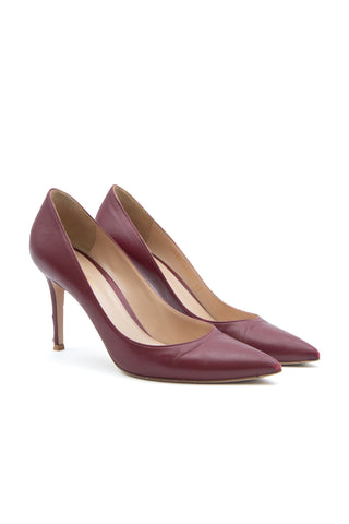 Leather 85mm Pumps in Burgundy Heels Gianvito Rossi   