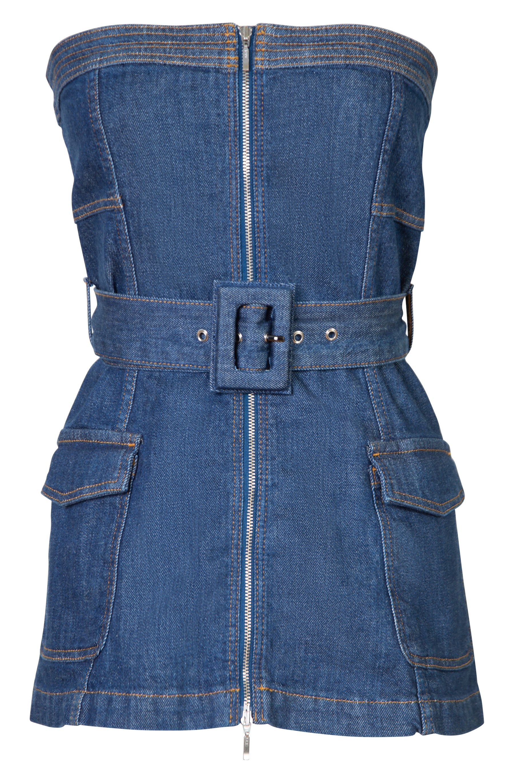 Jonathan simkhai discount denim bustier dress