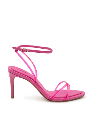 Elisa Leather and PVC Sandals in Bright Pink | (est. retail $525)