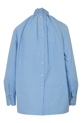 Blue Cotton-Poplin Top | Resort '20 Collection Shirts & Tops Prada   