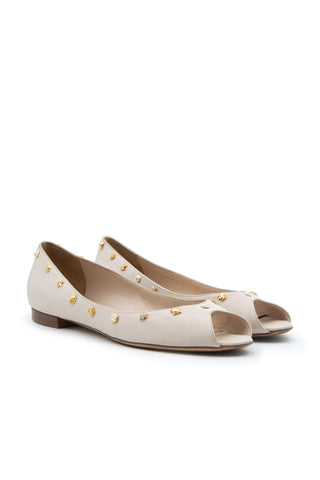 Vintage Failled Open-toe Flats with Gold Embellishments Flats Chanel   