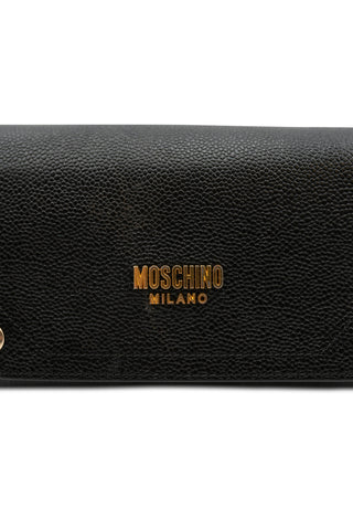 Black Logo Wallet Small Leather Goods Moschino   