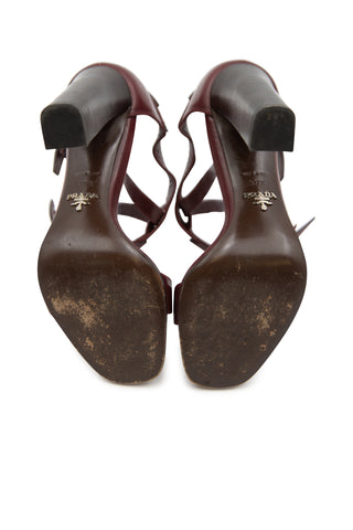 Heeled Sandals in Burgundy