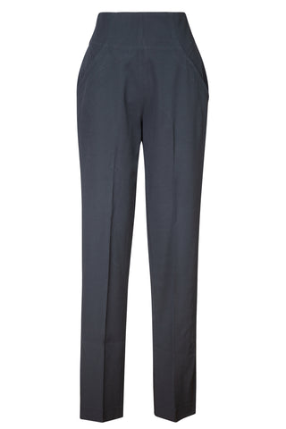 Mid Rise Trousers in Black