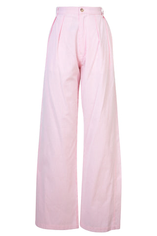 Double Pleated Wide Leg Pant Pink Seersucker Stripe | new with tags (est. retail $395)