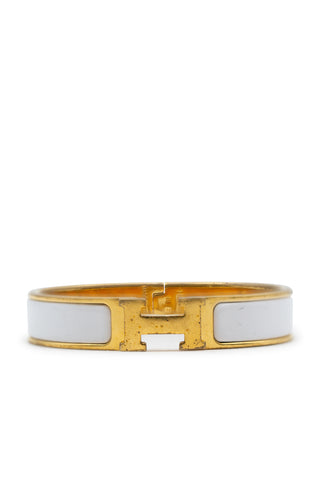 Clic Clac H  Narrow Enamel Cuff Bracelet | (est. retail $740) Bracelets Hermes   