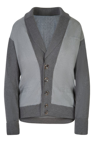 Grey Two-Tone Sweater Jacket