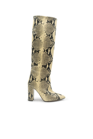 Anja Snake-Embossed Leather Knee Boots