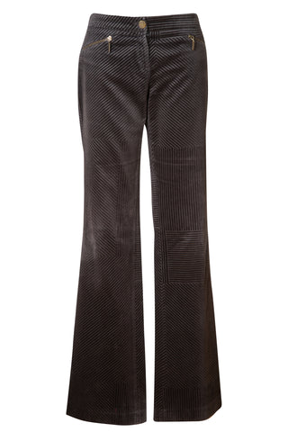Initials Corduroy Zipper Pants in  Brown