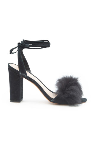 Nicolette Fox Fur Heel in Eclipse