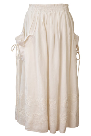 Linen Midi Skirt in White Skirts Brock Collection   